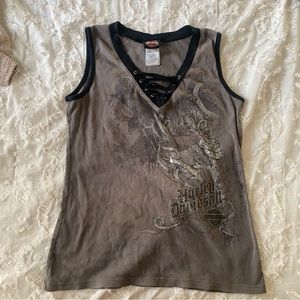 Harley Davidson Lace Up XL Tank Top